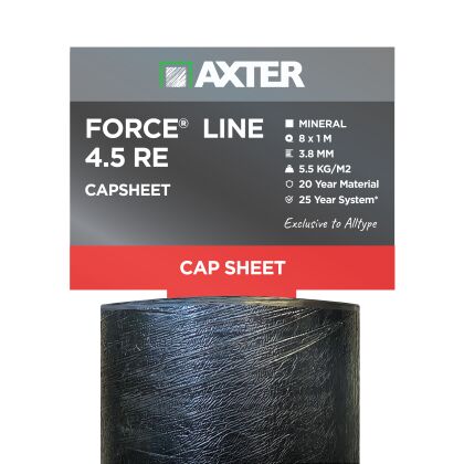Image for Axter Force Line 4.5 Re Charcoal Roofing Felt Cap Sheet (8m x 1m)