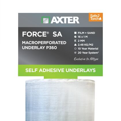 Image for Axter Force SA Self Adhesive Underlay (16m x 1m)