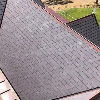 Image for Welsh Slate Penrhyn Capital 5.5mm Natural Welsh Roof Slate Eave Un Holed 300mm x 300mm ( 12" x 12" )